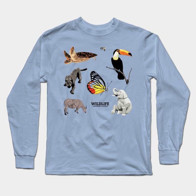 Save beautiful Wildlife Long Sleeve T-Shirt by KewaleeTee